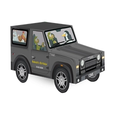 Small Deep Grey Thar SUV Shape Box | Pack of 10 | Personalized or Plain | 4 Colors